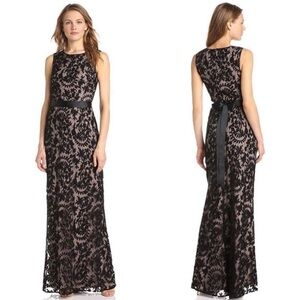 Adrianna Papell Black Lace Evening Gown Maxi Dress Formal Women’s Size 6